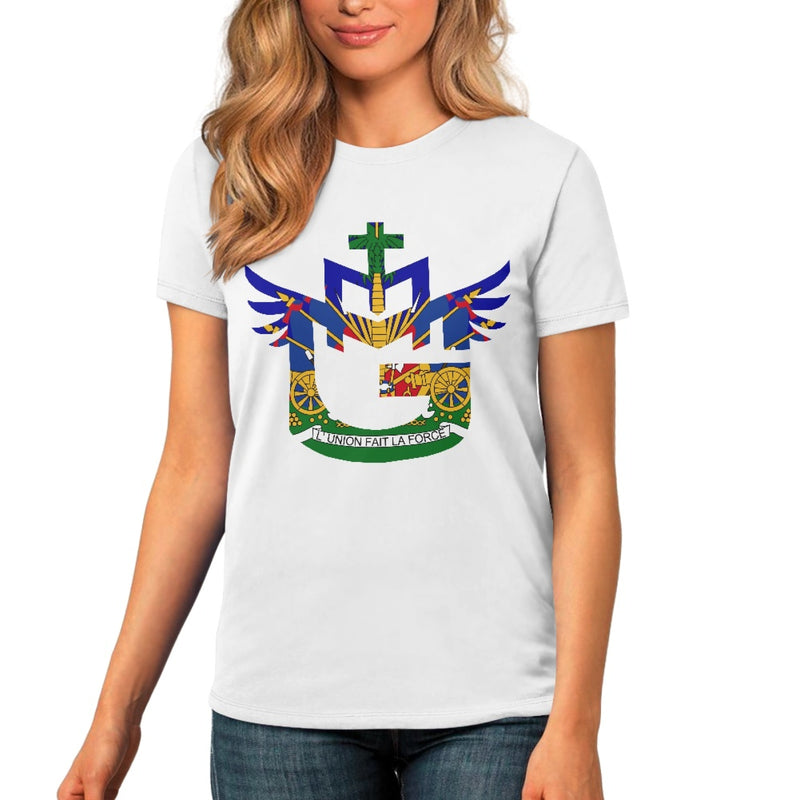 TMMG Haitian Flag Logo Pure Cotton White T-Shirt