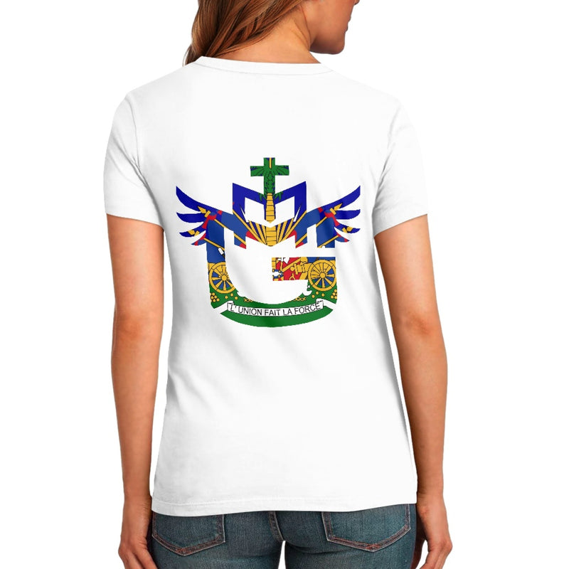 TMMG Haitian Flag Logo Pure Cotton White T-Shirt