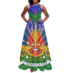 TMMG HAITI HAITIAN FLAG LONG SLEEVELESS DRESS