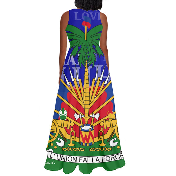 TMMG HAITI HAITIAN FLAG LONG SLEEVELESS DRESS