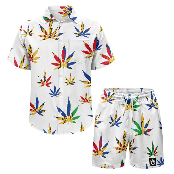 TMMG HAITI HAITIAN FLAG MARIJUANA MENS CABANA SET