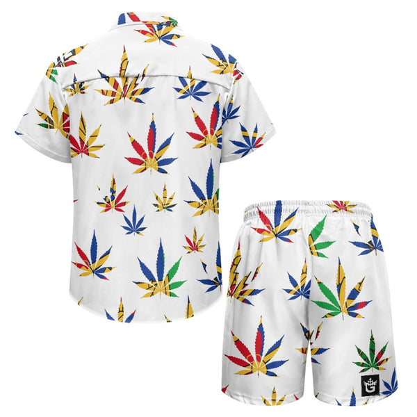 TMMG HAITI HAITIAN FLAG MARIJUANA MENS CABANA SET
