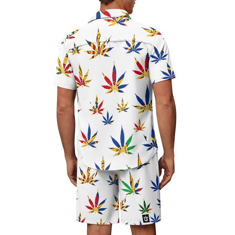 TMMG HAITI HAITIAN FLAG MARIJUANA MENS CABANA SET