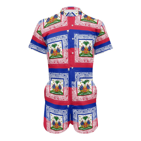 TMMG HAITI HAITIAN FLAG MEN'S SHIRT JUMPSUIT