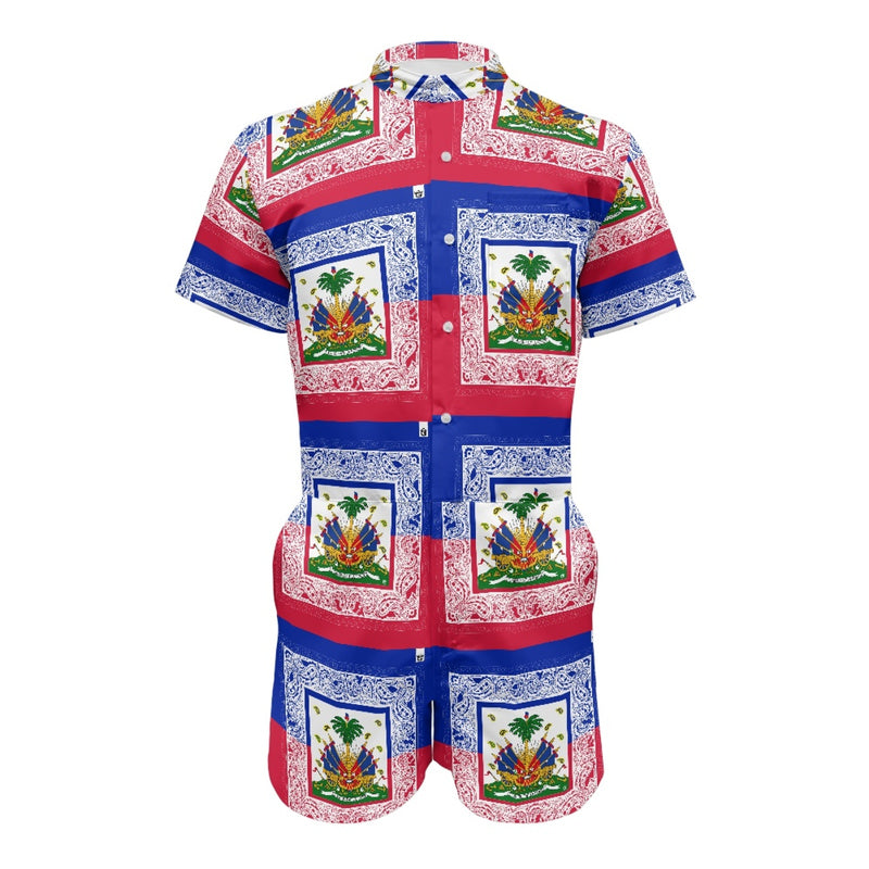 TMMG HAITI HAITIAN FLAG MEN'S SHIRT JUMPSUIT
