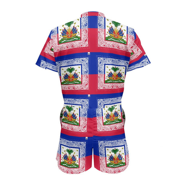 TMMG HAITI HAITIAN FLAG MEN'S SHIRT JUMPSUIT