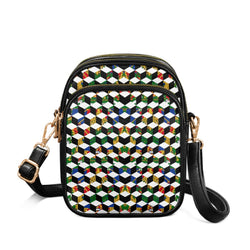 TMMG HAITI HAITIAN FLAG Multi-Pocket Leather Crossbody Bag