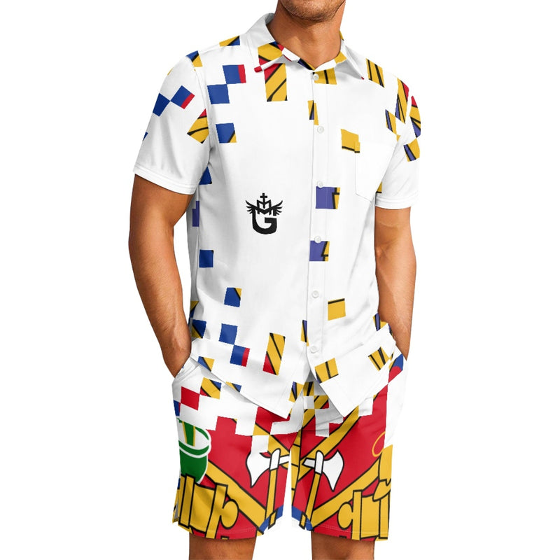 TMMG HAITI HAITIAN FLAG PIXEL CABANA SET