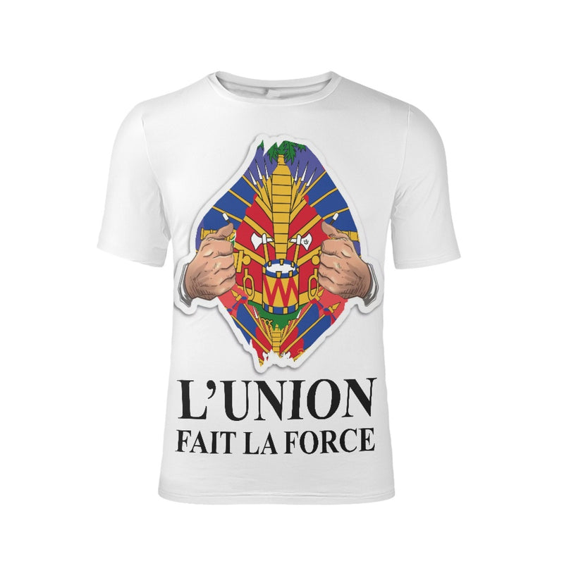 TMMG HAITI HAITIAN FLAG SUPERHERO L'UNION FAIT LA FORCE T-SHIRT