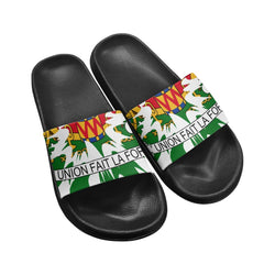 TMMG HAITI HAITIAN FLAG TIE DYE L'UNION FAIT LA FORCE ADULT SANDALS