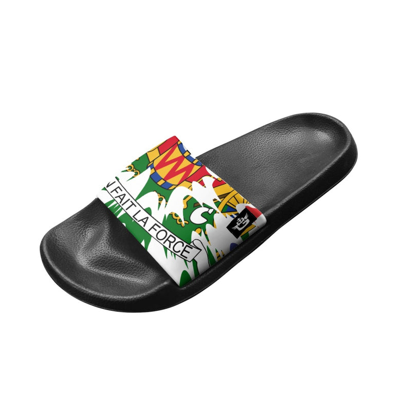 TMMG HAITI HAITIAN FLAG TIE DYE L'UNION FAIT LA FORCE ADULT SANDALS