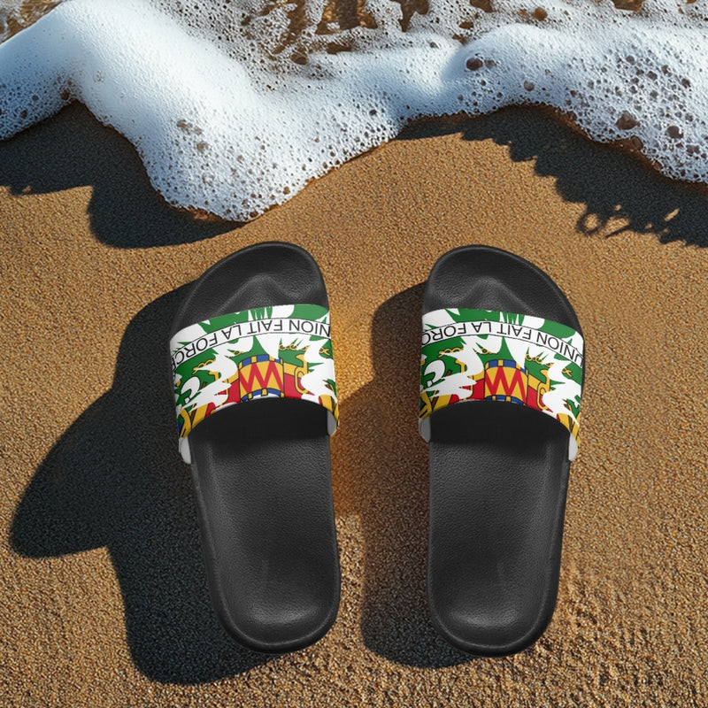 TMMG HAITI HAITIAN FLAG TIE DYE L'UNION FAIT LA FORCE ADULT SANDALS