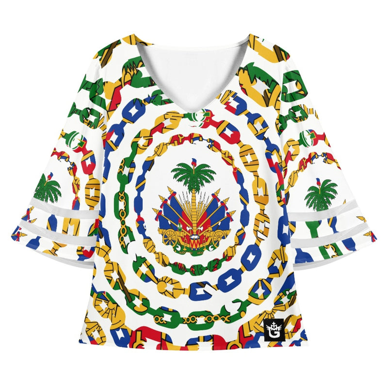 TMMG HAITI HAITIAN FLAG URBAN LINK BLOUSE
