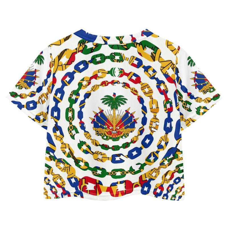 TMMG HAITI HAITIAN FLAG URBAN LINK CROP TOP