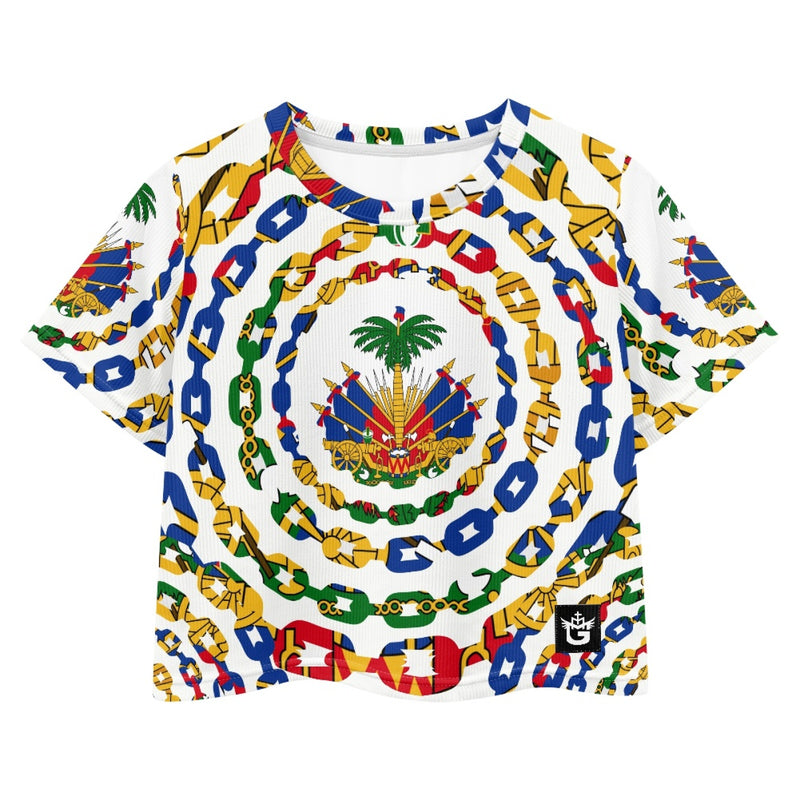 TMMG HAITI HAITIAN FLAG URBAN LINK CROP TOP