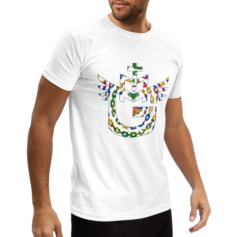 TMMG LOGO Haiti Haitian Flag Urban Link Collection Pure Cotton White T-Shirt