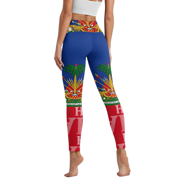 TMMG HAITI HAITIAN FLAG Women's yoga pants with pockets