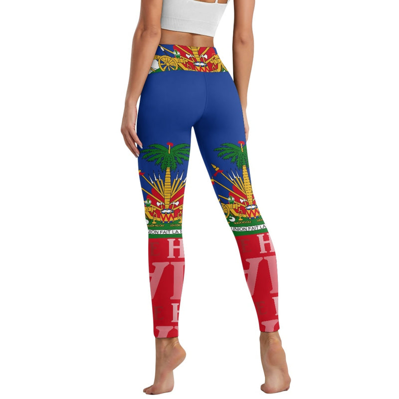 TMMG HAITI HAITIAN FLAG Women's yoga pants with pockets