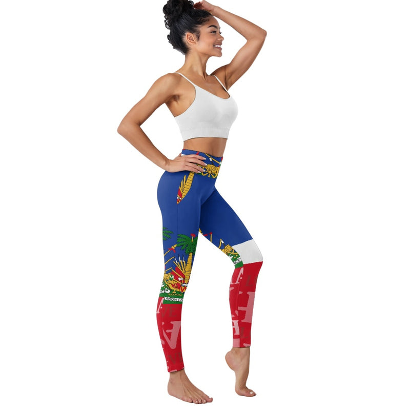 TMMG HAITI HAITIAN FLAG Women's yoga pants with pockets