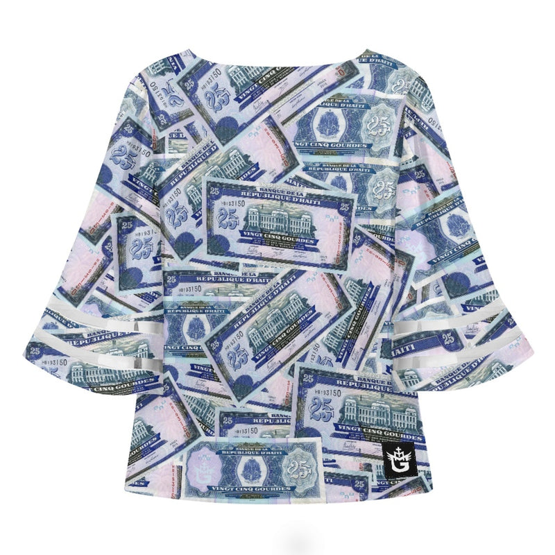 TMMG HAITI HAITIAN MONEY 25 GOURDES BLOUSE