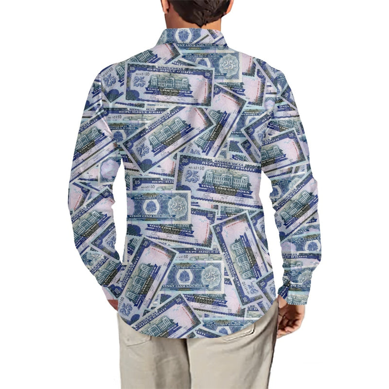 TMMG HAITI HAITIAN MONEY 25 GOURDES DRESS SHIRT