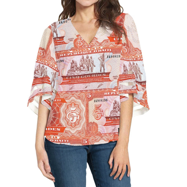 TMMG HAITI HAITIAN MONEY CINQ GOURDES BLOUSE
