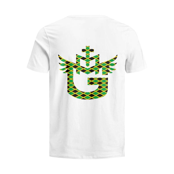 TMMG LOGO Jamaican Flag All Over Print Collection Pure Cotton White T-Shirt