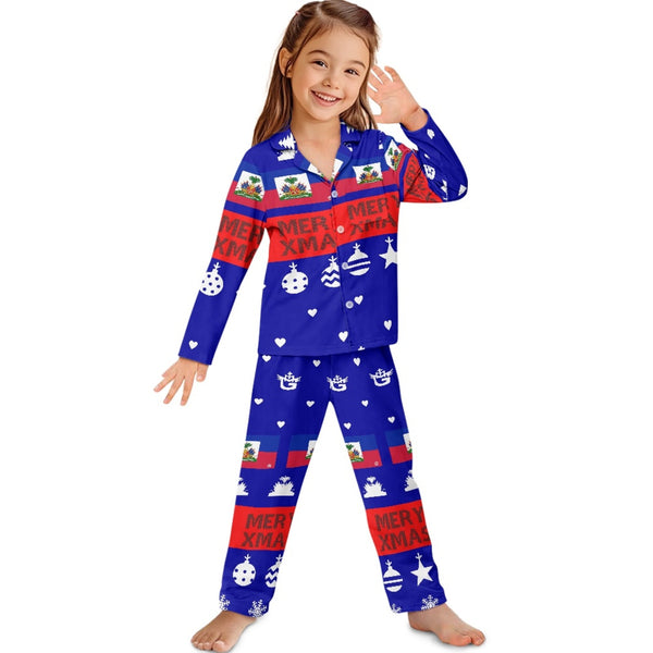 TMMG HAITI KIDS BLUE XMAS PAJAMA SET