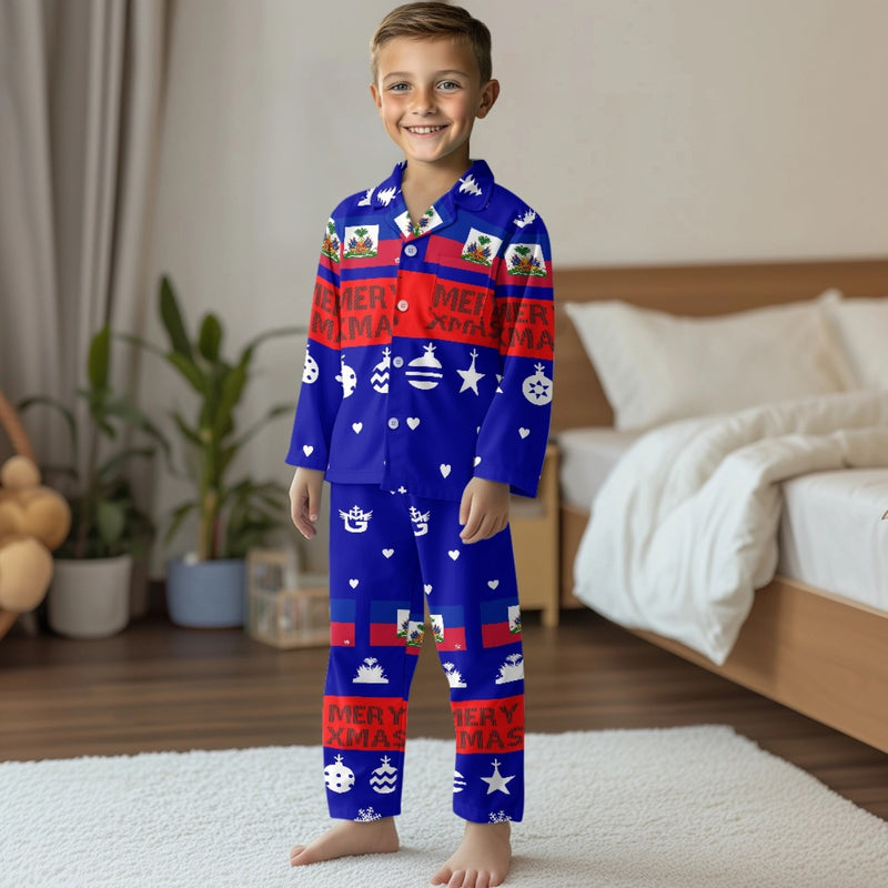 TMMG HAITI KIDS BLUE XMAS PAJAMA SET