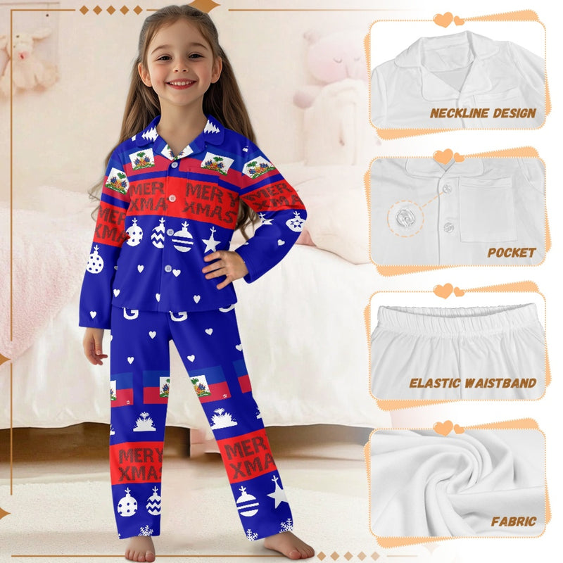 TMMG HAITI KIDS BLUE XMAS PAJAMA SET