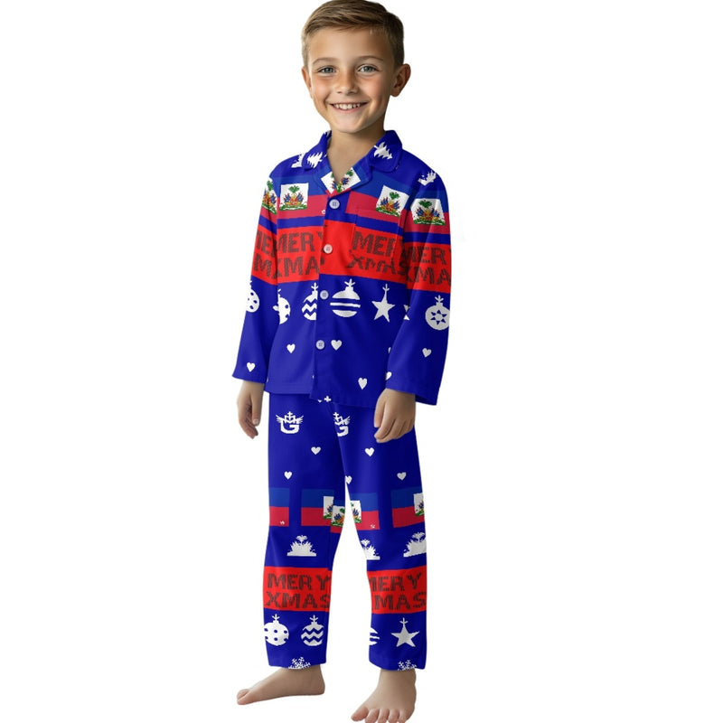TMMG HAITI KIDS BLUE XMAS PAJAMA SET