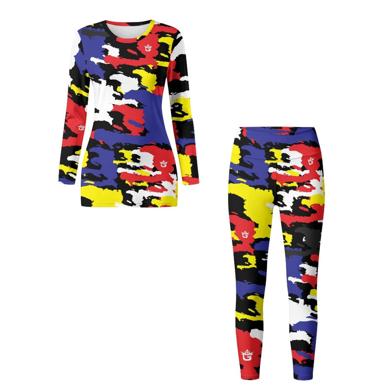 TMMG HAITI MAP ARMY BLUE CAMO YOGA SUIT CLOTHES