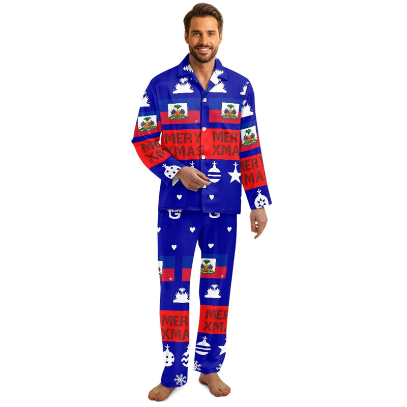 TMMG HAITI MEN'S BLUE XMAS PAJAMA SET