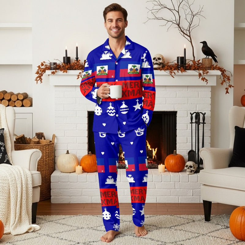 TMMG HAITI MEN'S BLUE XMAS PAJAMA SET