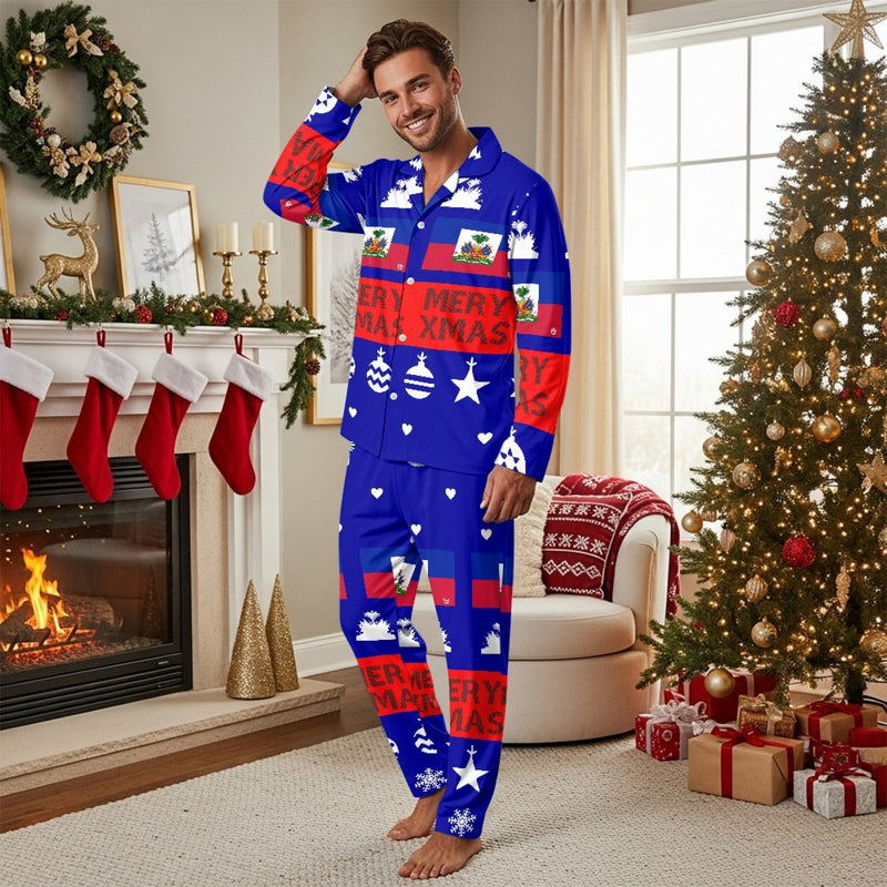 TMMG HAITI MEN'S BLUE XMAS PAJAMA SET