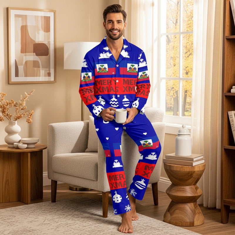 TMMG HAITI MEN'S BLUE XMAS PAJAMA SET