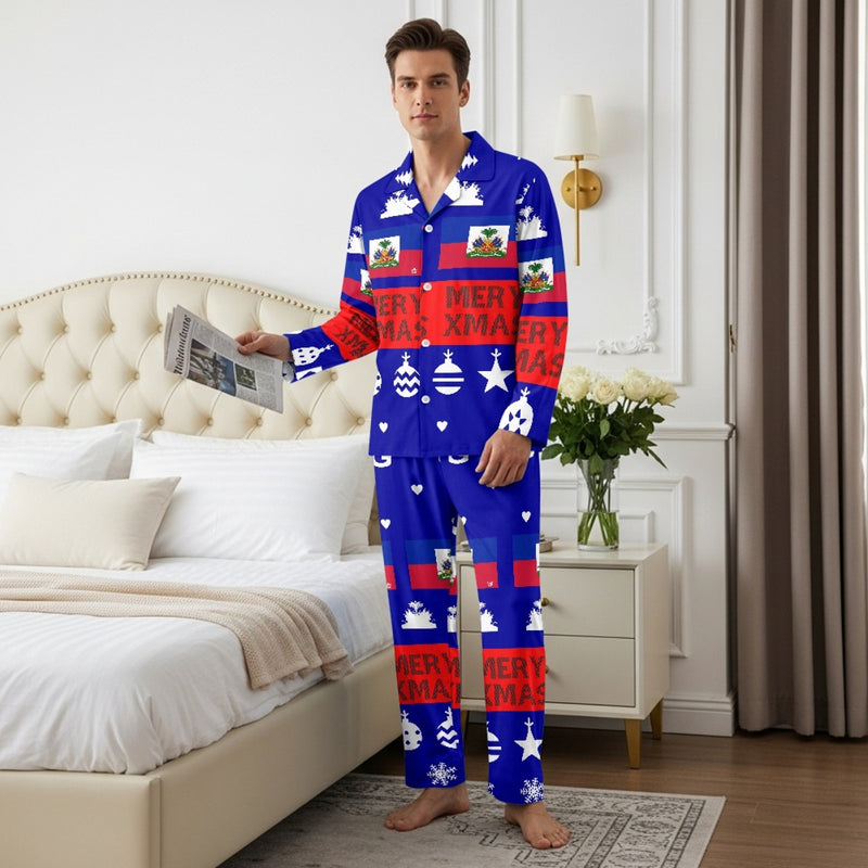 TMMG HAITI MEN'S BLUE XMAS PAJAMA SET