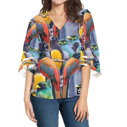 TMMG HAITI NATIONAL BIRD TROGON BLOUSE