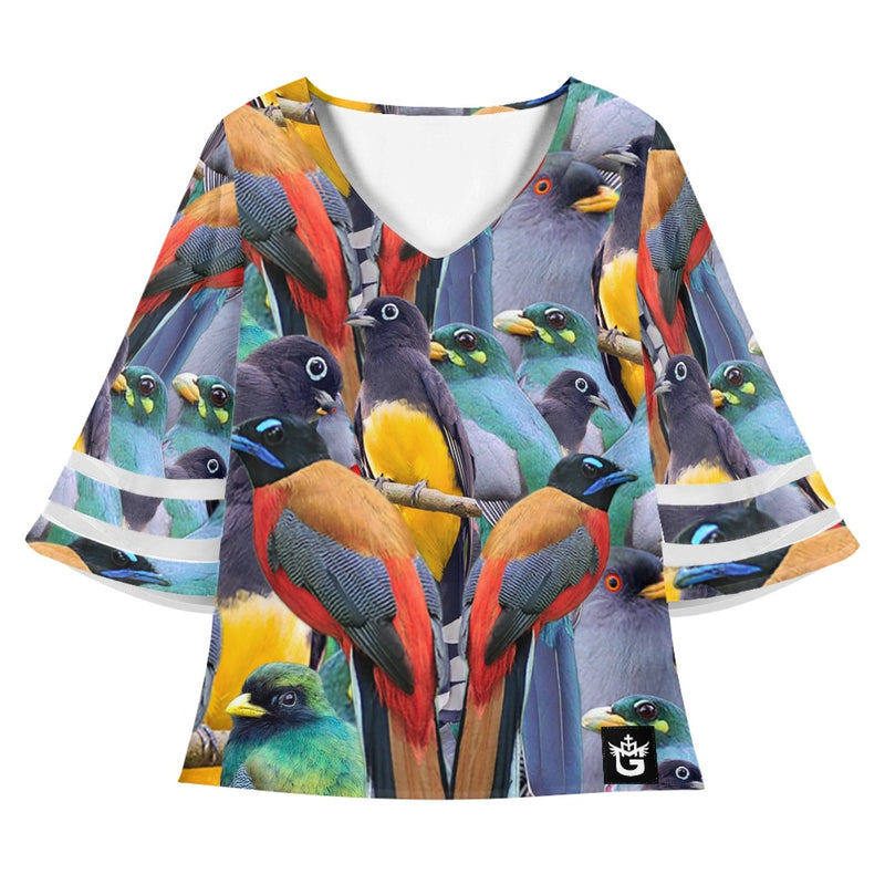 TMMG HAITI NATIONAL BIRD TROGON BLOUSE