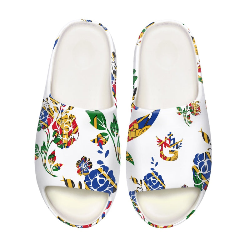 TMMG HAITI NATIONAL FLOWER CHOUBLAK HIBISCUS FLOWER Fashion Slides Sandals