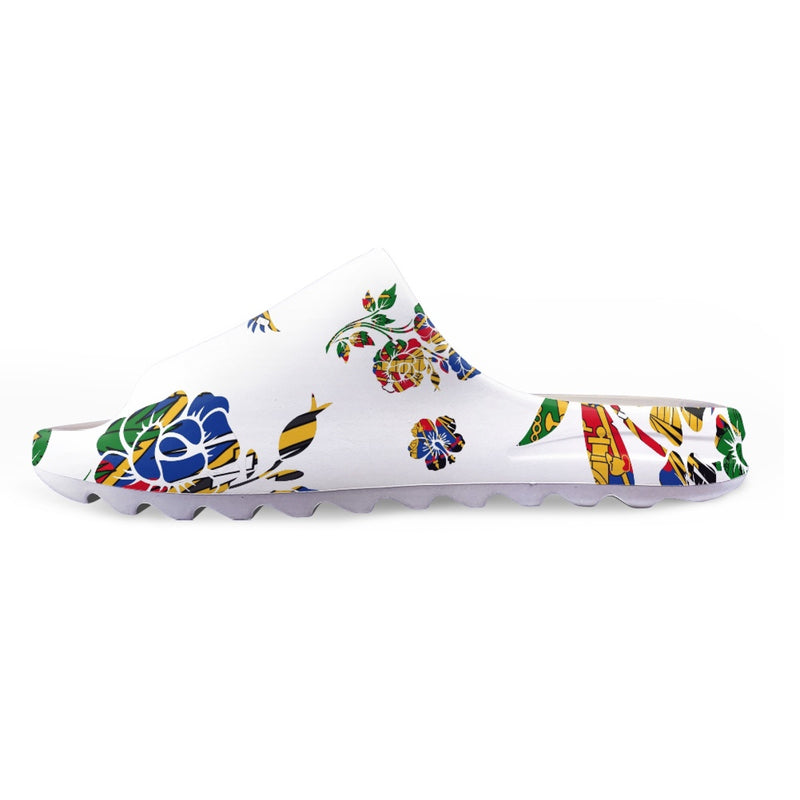 TMMG HAITI NATIONAL FLOWER CHOUBLAK HIBISCUS FLOWER Fashion Slides Sandals