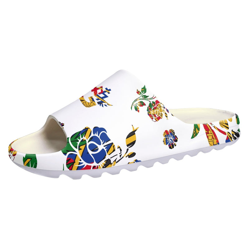 TMMG HAITI NATIONAL FLOWER CHOUBLAK HIBISCUS FLOWER Fashion Slides Sandals