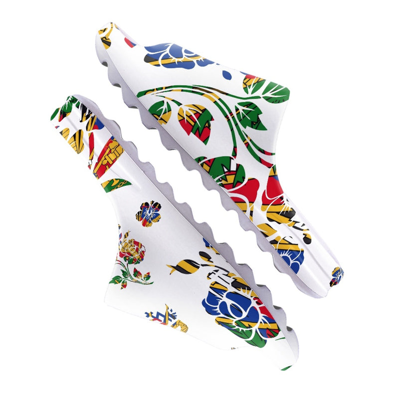 TMMG HAITI NATIONAL FLOWER CHOUBLAK HIBISCUS FLOWER Fashion Slides Sandals
