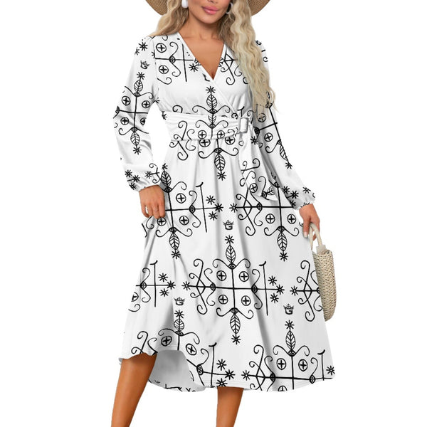 TMMG Haiti Voodoo Papa Legba V-Neck Midi Dress