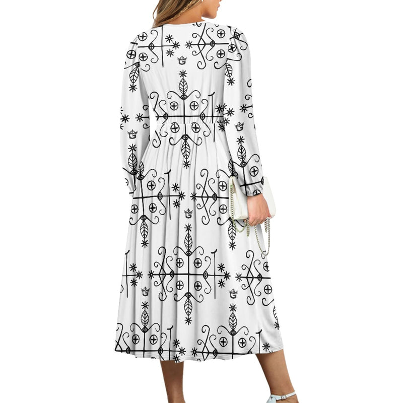 TMMG Haiti Voodoo Papa Legba V-Neck Midi Dress