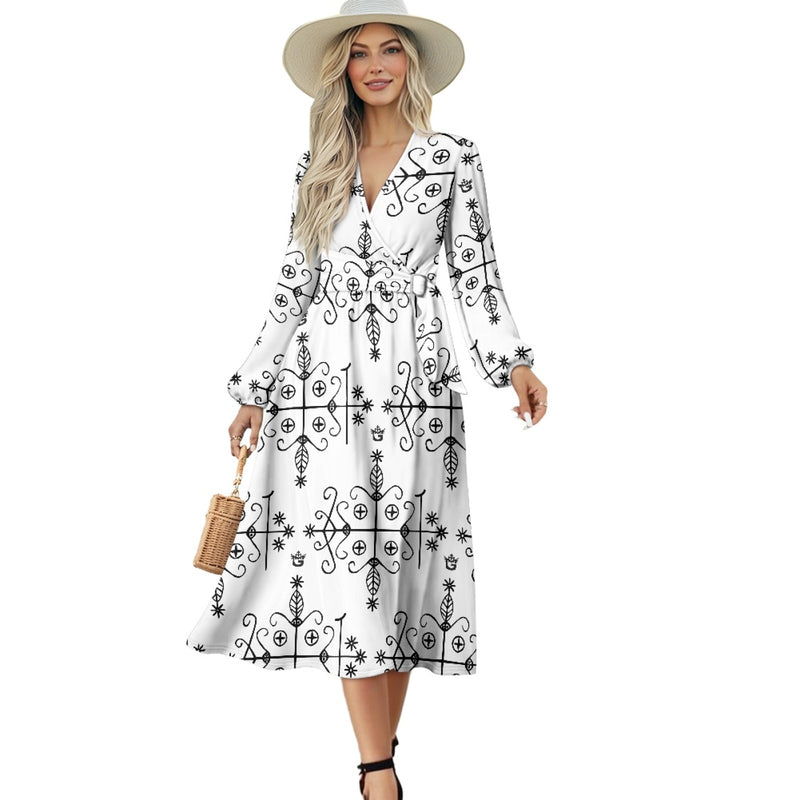 TMMG Haiti Voodoo Papa Legba V-Neck Midi Dress