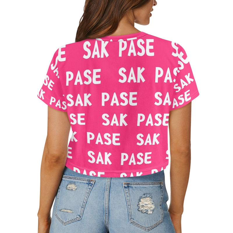 TMMG HAITI PINK SAK PASE CROP TOP