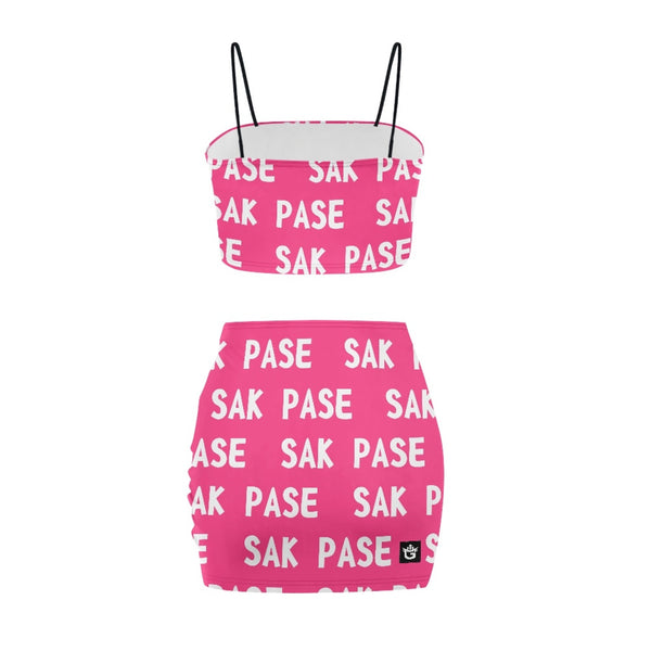 TMMG HAITI PINK SAK PASE TOP SKIRT SUIT