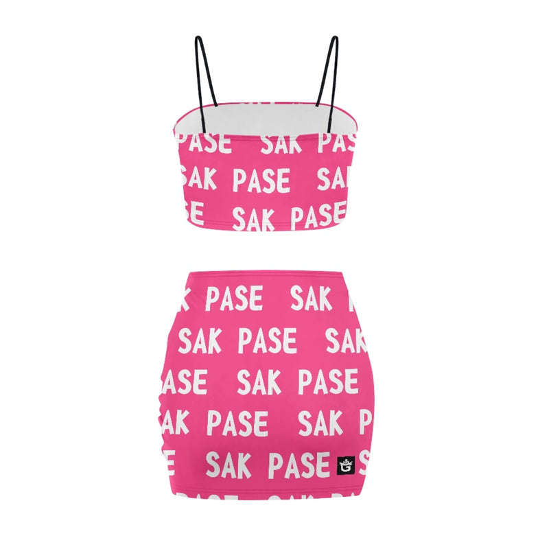 TMMG HAITI PINK SAK PASE TOP SKIRT SUIT