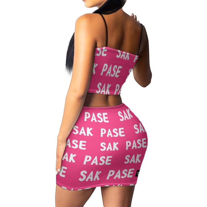 TMMG HAITI PINK SAK PASE TOP SKIRT SUIT